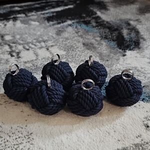 Navy Blue Rope Keychain Set